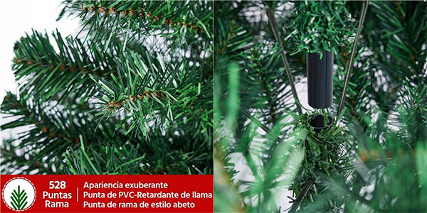 Árbol de Navidad artificial de 182 cm