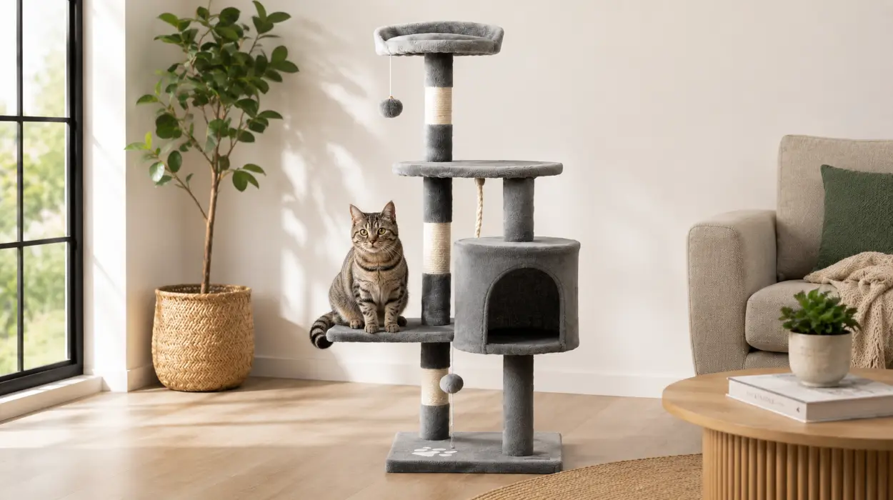Un lugar especial para tu gato: árbol rascador lionto de 112 cm