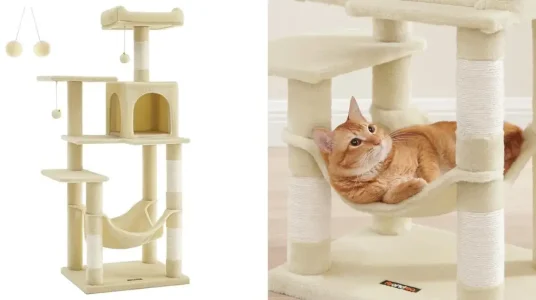 Árbol rascador para gatos Feandrea de 112 cm de altura