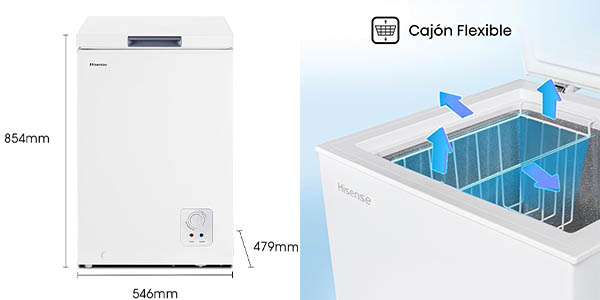 Arcón congelador horizontal Hisense FT125D4AWE de 95 litros