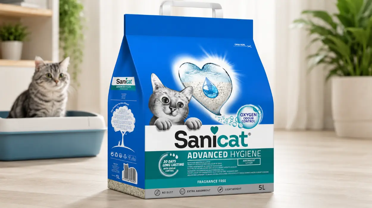 Arena para gatos Sanicat Advanced Hygiene sin perfume de 5L