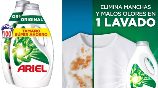 Ariel Detergente Lavadora Líquido de 100 lavados Limpieza mejorada para ciclos más fríos