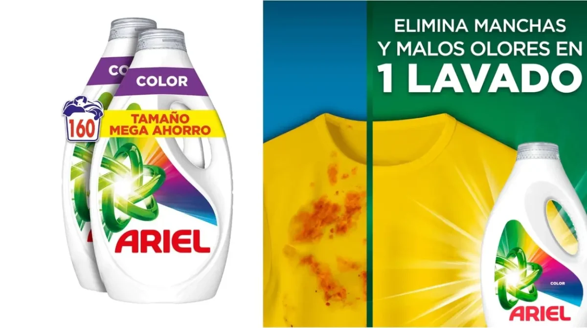 Pack de detergente líquido Ariel Color con 160 lavados
