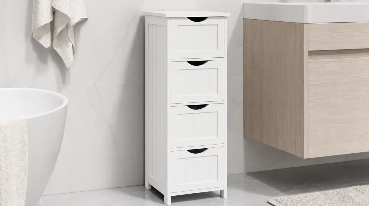 Armario de baño Woltu fácil de montar con 4 cajones