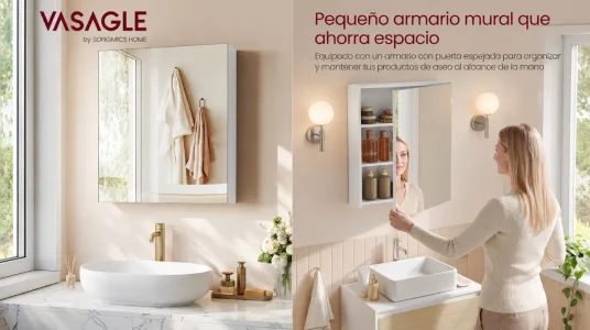 Armario de pared Vasagle KAILYN con espejo para organizar el baño