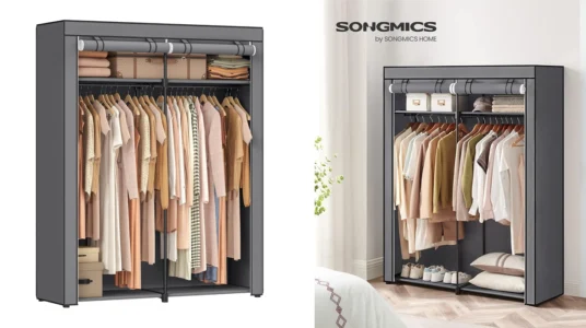 armario de tela Songmics con barras para colgar