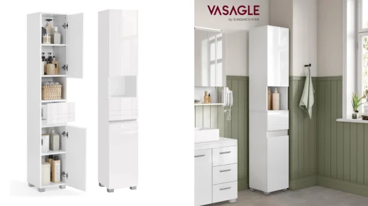 Armario de baño Vasagle con cajón y estantes