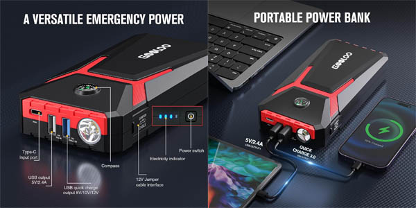 Arrancador de coche Gooloo ‎Epower-336
