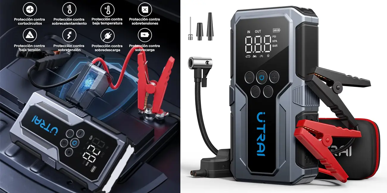Arrancador de baterías y compresor de aire UTRAI