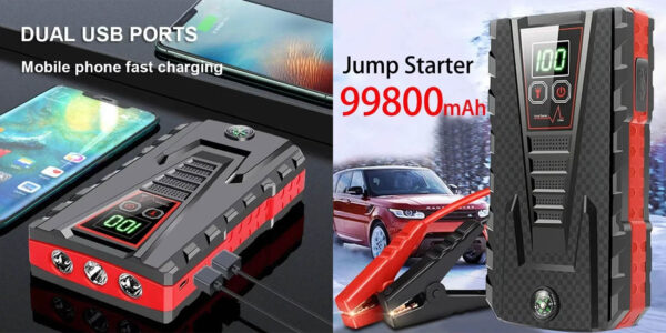 Arrancador de batería de coche de 99.800 mAh