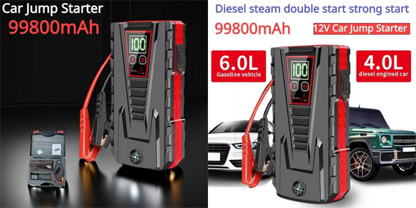 Arrancador de batería de coche de 99.800 mAh