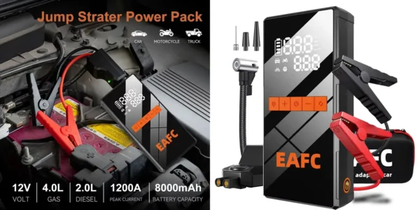 Arrancador de baterías portátil EAFC con compresor de aire