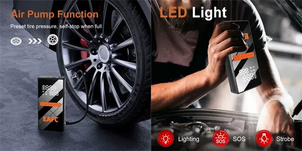 Arrancador de baterías portátil EAFC con compresor de aire