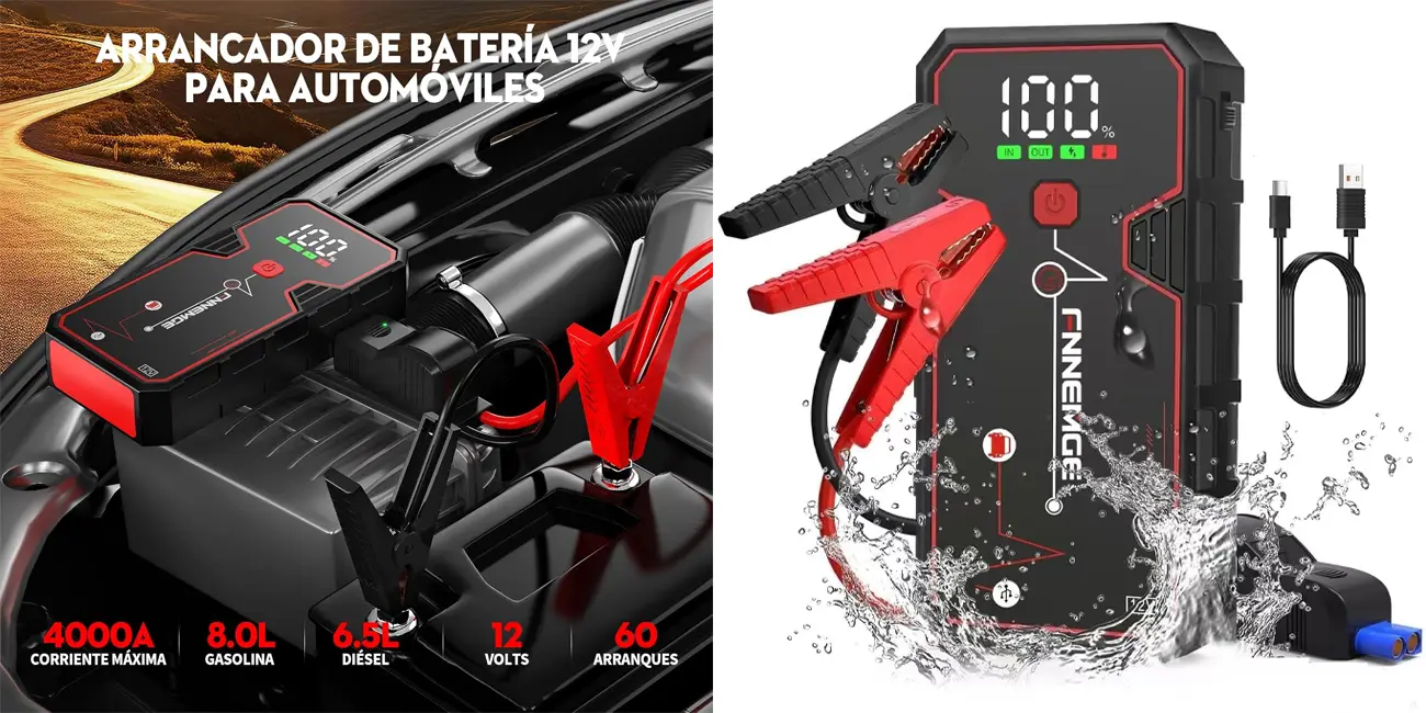 Arrancador de coche FNNEMGE con pantalla LCD