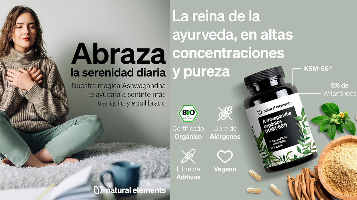Ashwagandha ecológica Natural Elements de 180 cápsulas barata