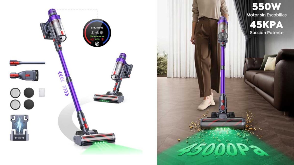 Aspiradora escoba sin cable Smoture VAC02