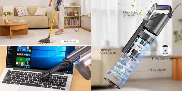 Aspirador escoba con cable VACTechPro de 32KPa