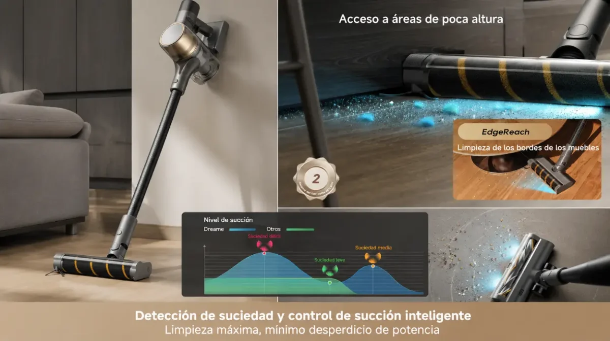 Aspirador sin cable Dreame R30: potente, multisuperficie y con 90 min de autonomía