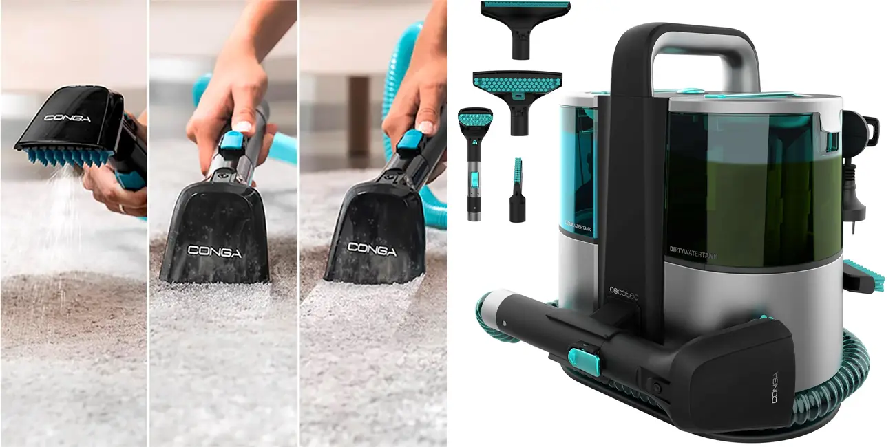 Aspirador de tapicerías y alfombras Cecotec Conga 4000 Carpet&Spot Clean XL Advance