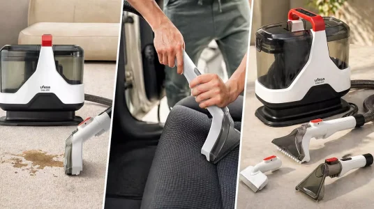 Aspiradora de agua para eliminar manchas en sofá, alfombras o coche: Ufesa Eden 600