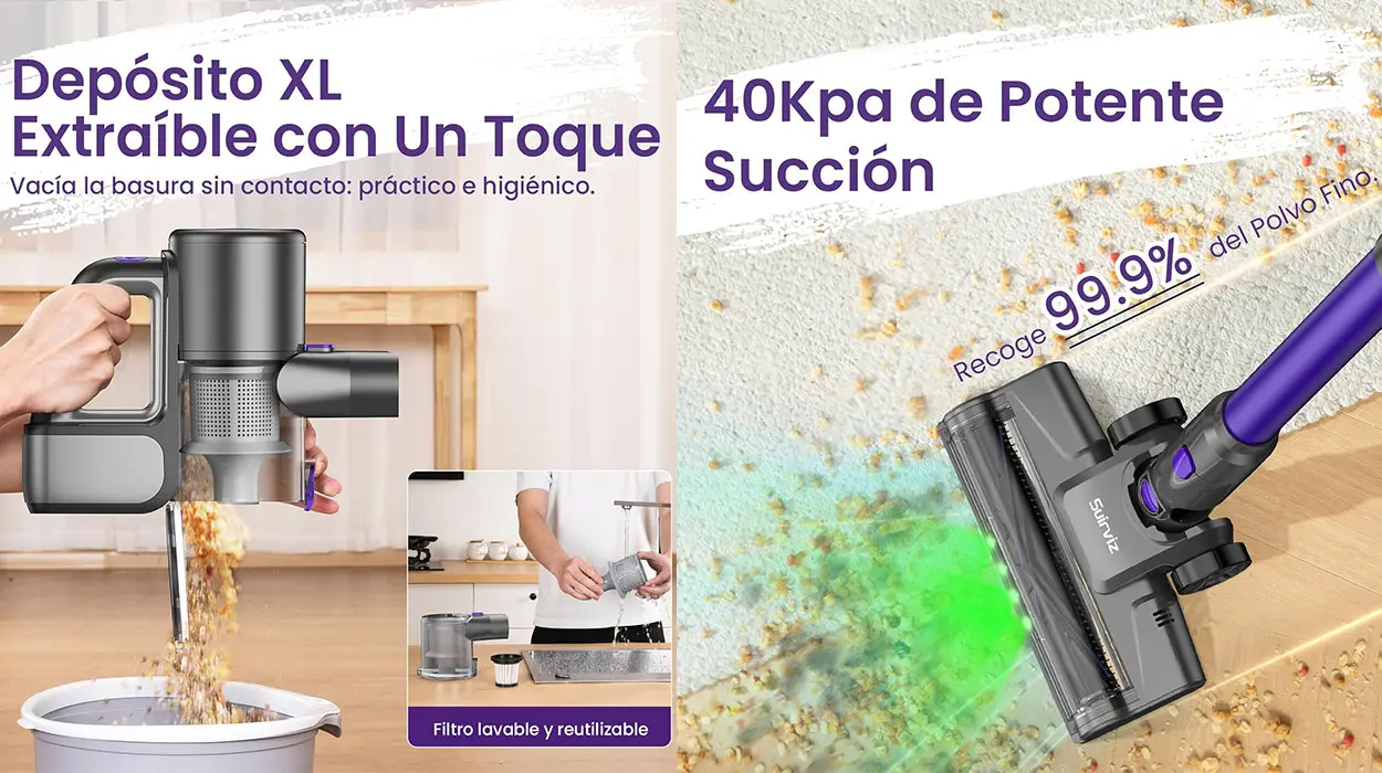 Aspiradora inalámbrica Suirviz U8 todo en uno de 40 KPa barata