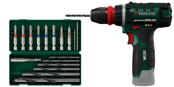 Atornilladora taladradora recargable 12 V de Lidl barata