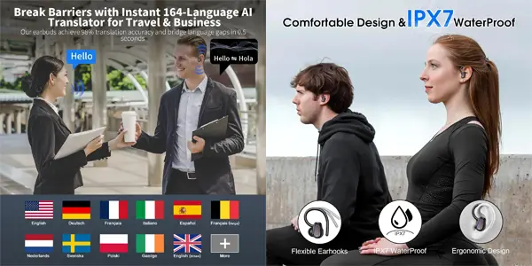 Auriculares inalámbricos OYIB con función de traducción en tiempo real