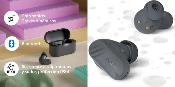 Auriculares inalámbricos Philips TAT3509GY