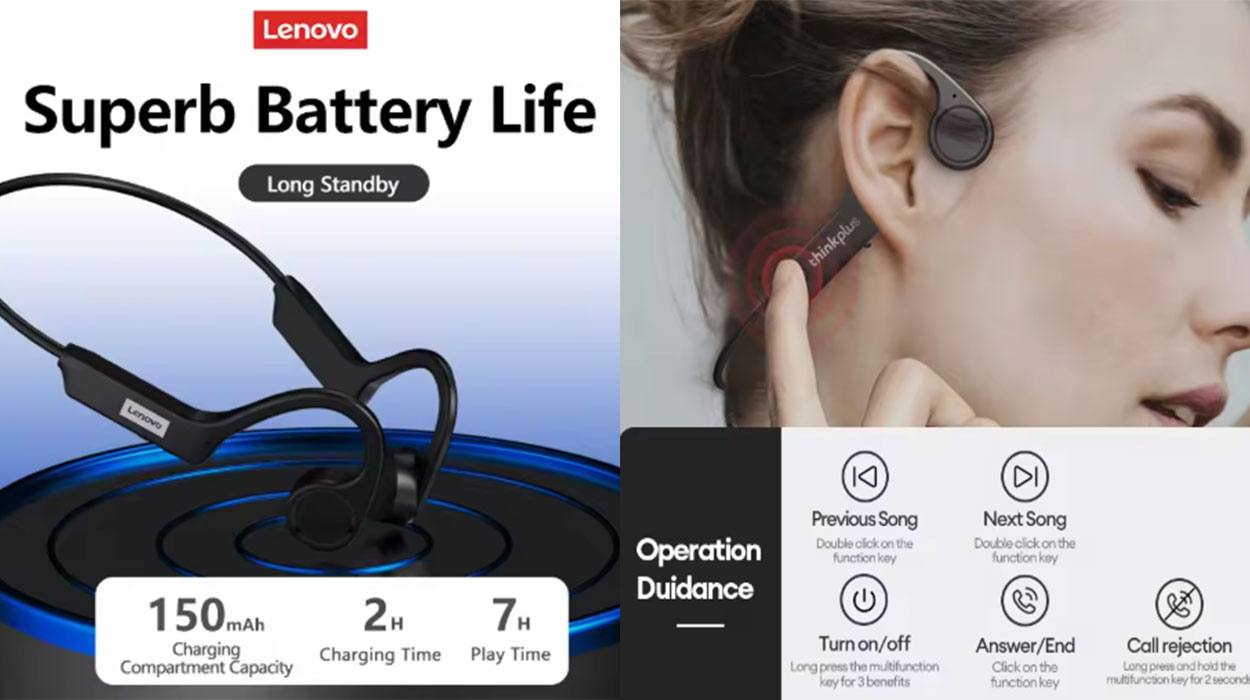 Auriculares Lenovo X4 Bluetooth de conducción ósea
