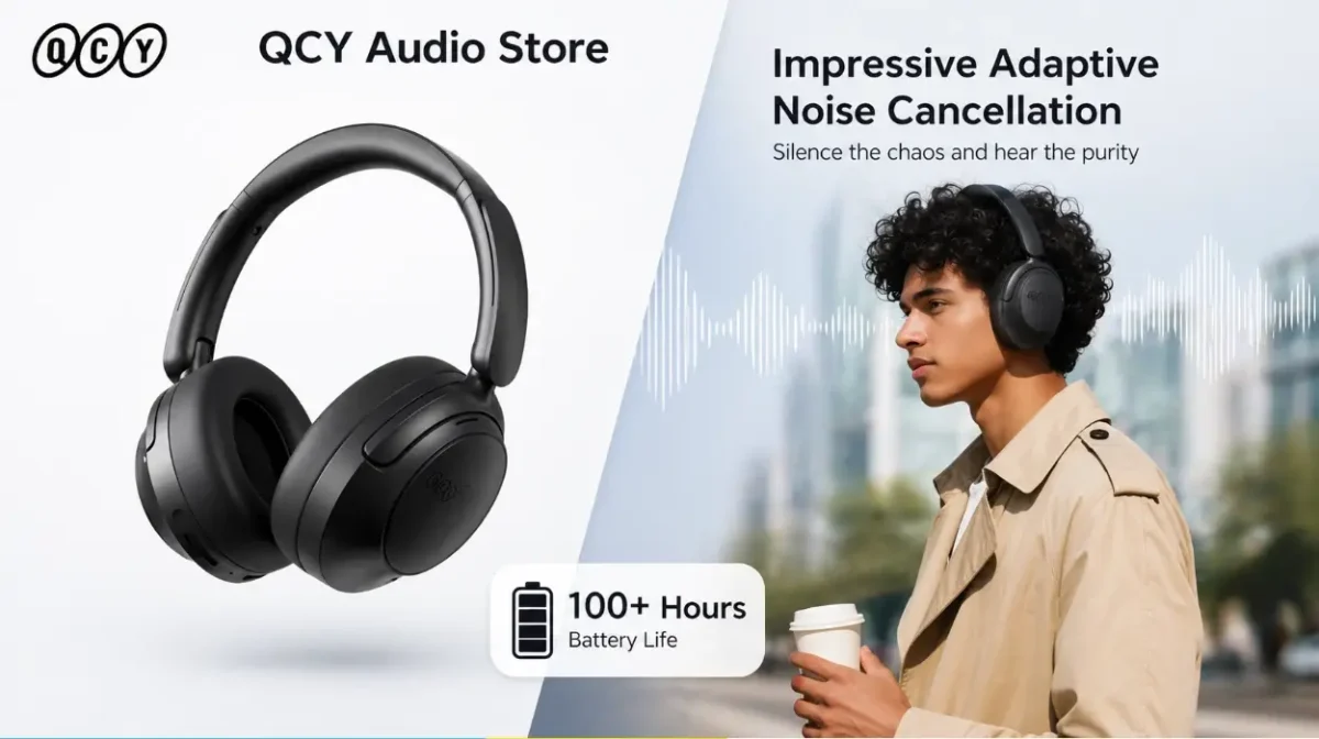Auriculares con cancelación de ruido muy buenos por lo que cuestan: QCY H3S con batería enorme de más de 100h por menos de 15€
