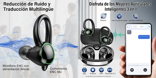 Auriculares con traductor IA PEFUPEW