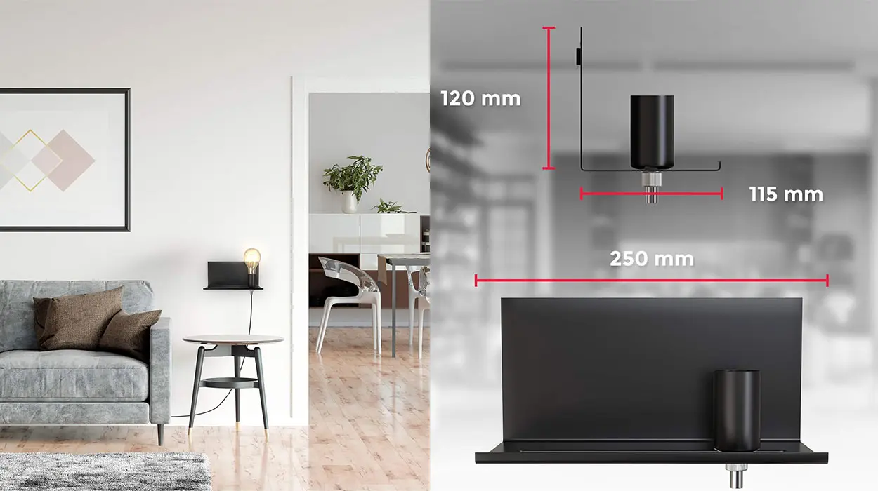 Aplique de pared B.K.Licht con estante barato