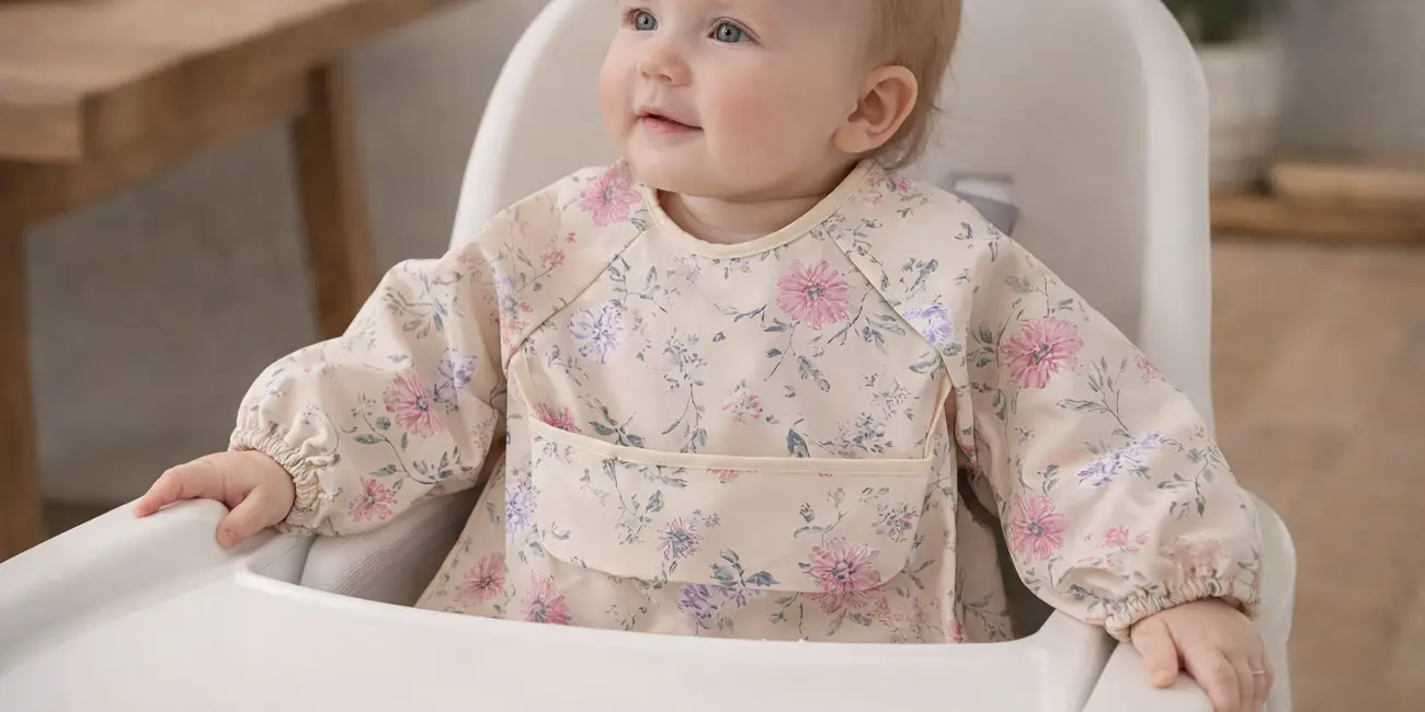 Babero impermeable con mangas y bolsillo