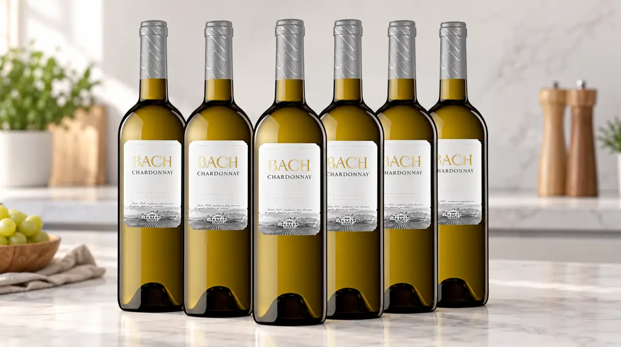 Pack x6 botellas de vino blanco Bach 100% Chardonnay de 750 ml