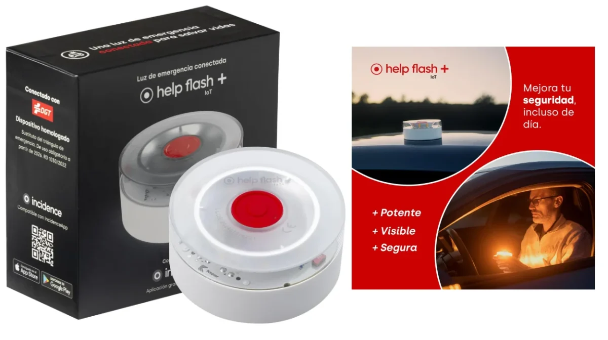 Baliza de emergencia Amazon Help Flash IoT+ V16 conectada con DGT 3.0