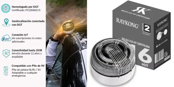 Baliza de emergencia V16 con conexión con DGT 3.0