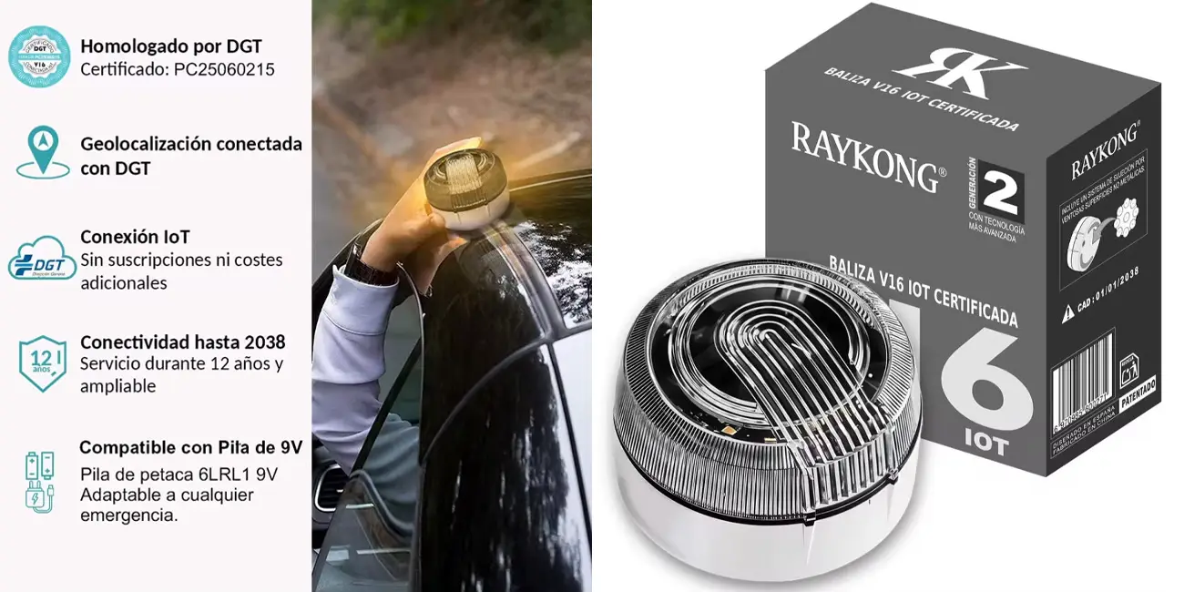 Baliza de emergencia V16 con conexión con DGT 3.0