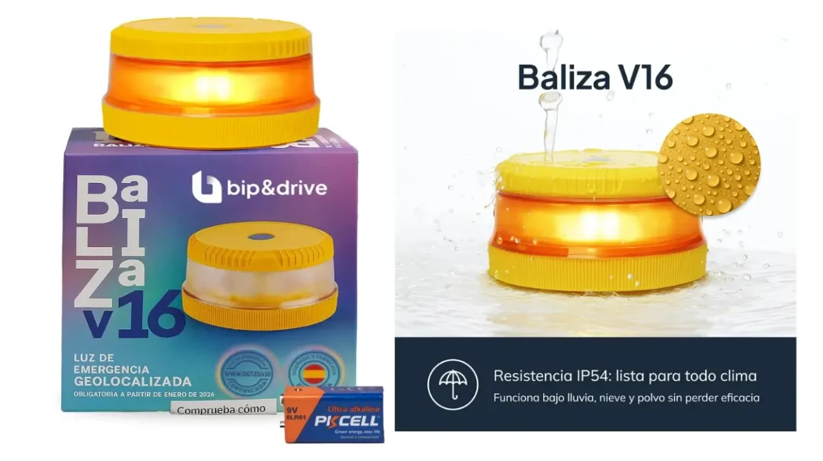 Baliza V16 Homologada DGT de emergencia con geolocalización