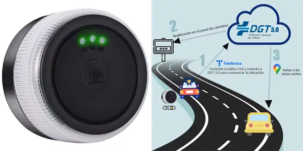 Baliza V16 RAYKONG con geolocalización DGT 3.0