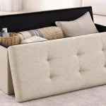 Banco con almacenamiento puff de almacenaje resistente barato