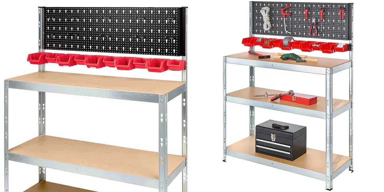 Banco de trabajo LIDL PARKSIDE con panel de herramientas