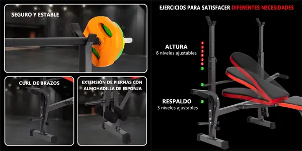 Banco de musculación multifunción ALLINLIFE