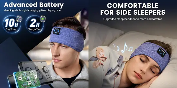 Antifaz para dormir Perytong con auriculares inalámbricos