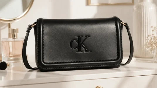 Bandolera cruzada Calvin Klein con solapa CK para mujer