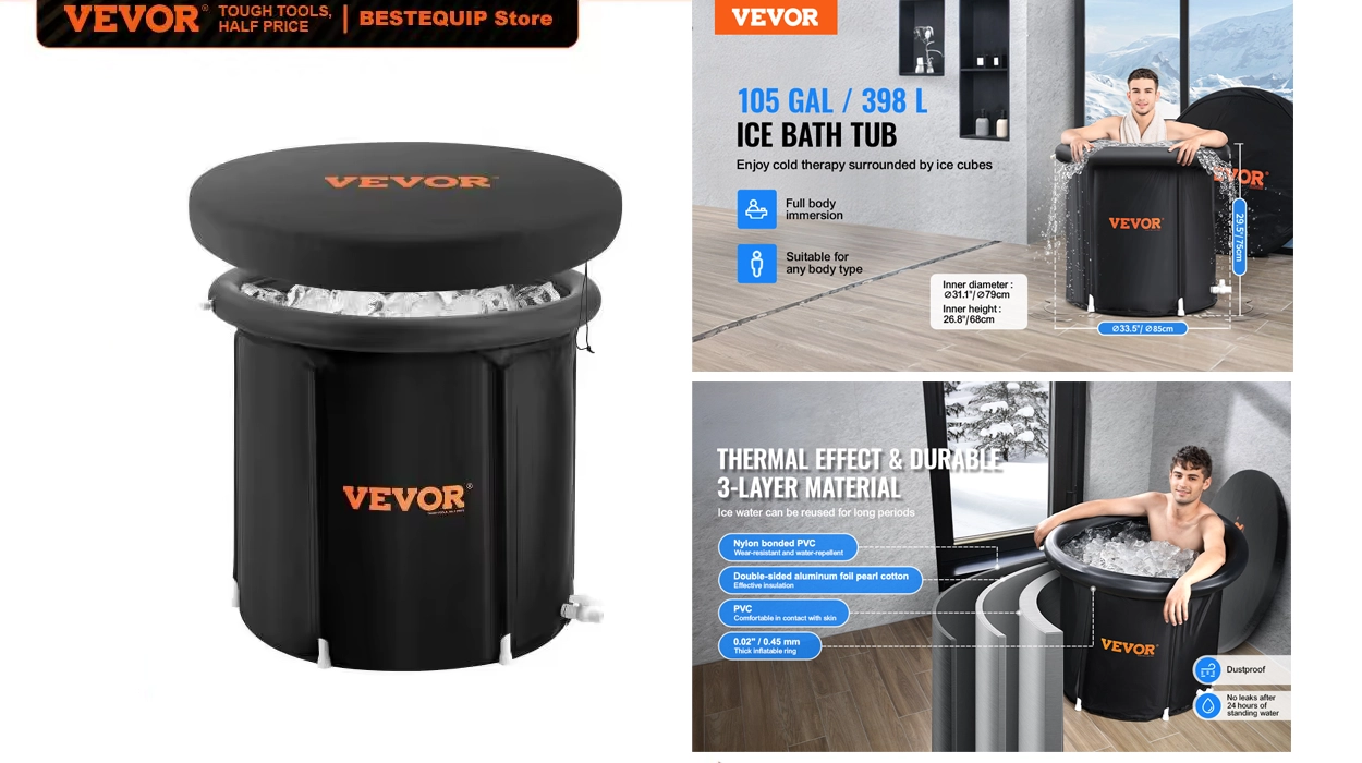 bañera de hielo Vevor para terapia de agua fria barata