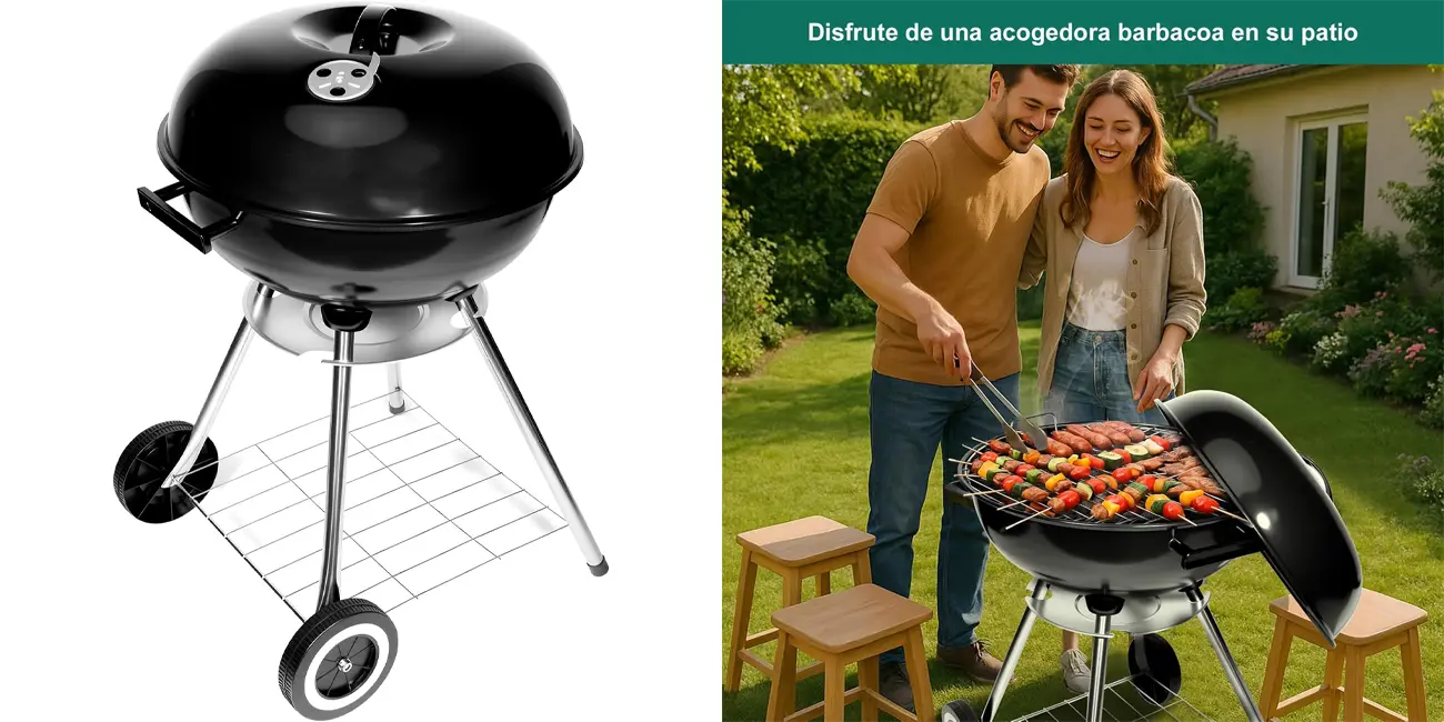 Barbacoa de carbón redonda