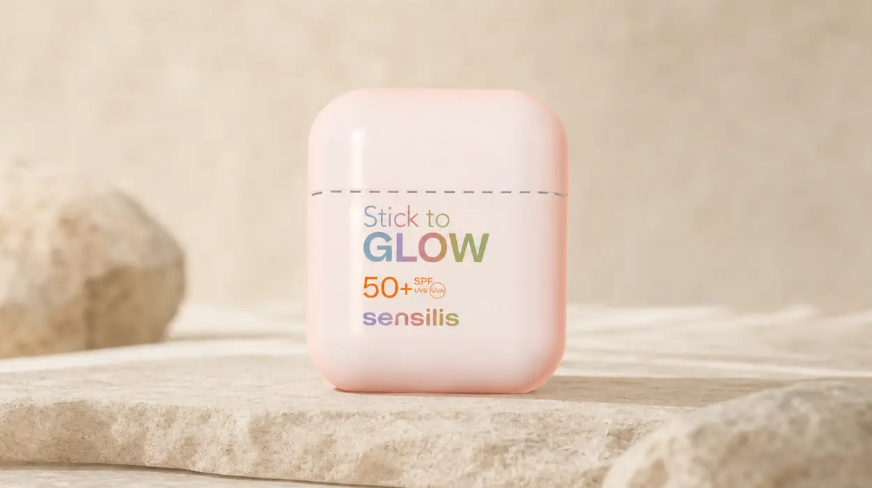 Barra solar facial Sensilis Glow Stick SPF50 de 10 g para reaplicar sin tocar la piel