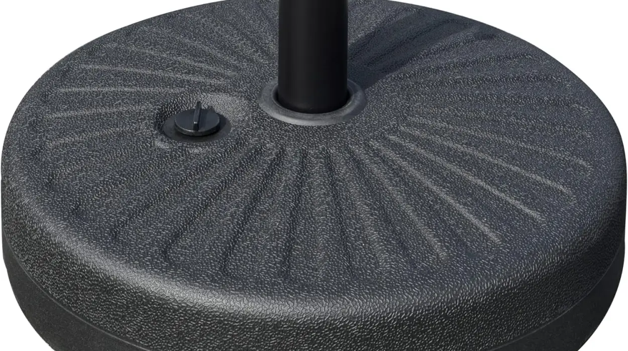 Base de sombrilla de jardín Outsunny rellenable con agua, soporte redondo de 22 kg