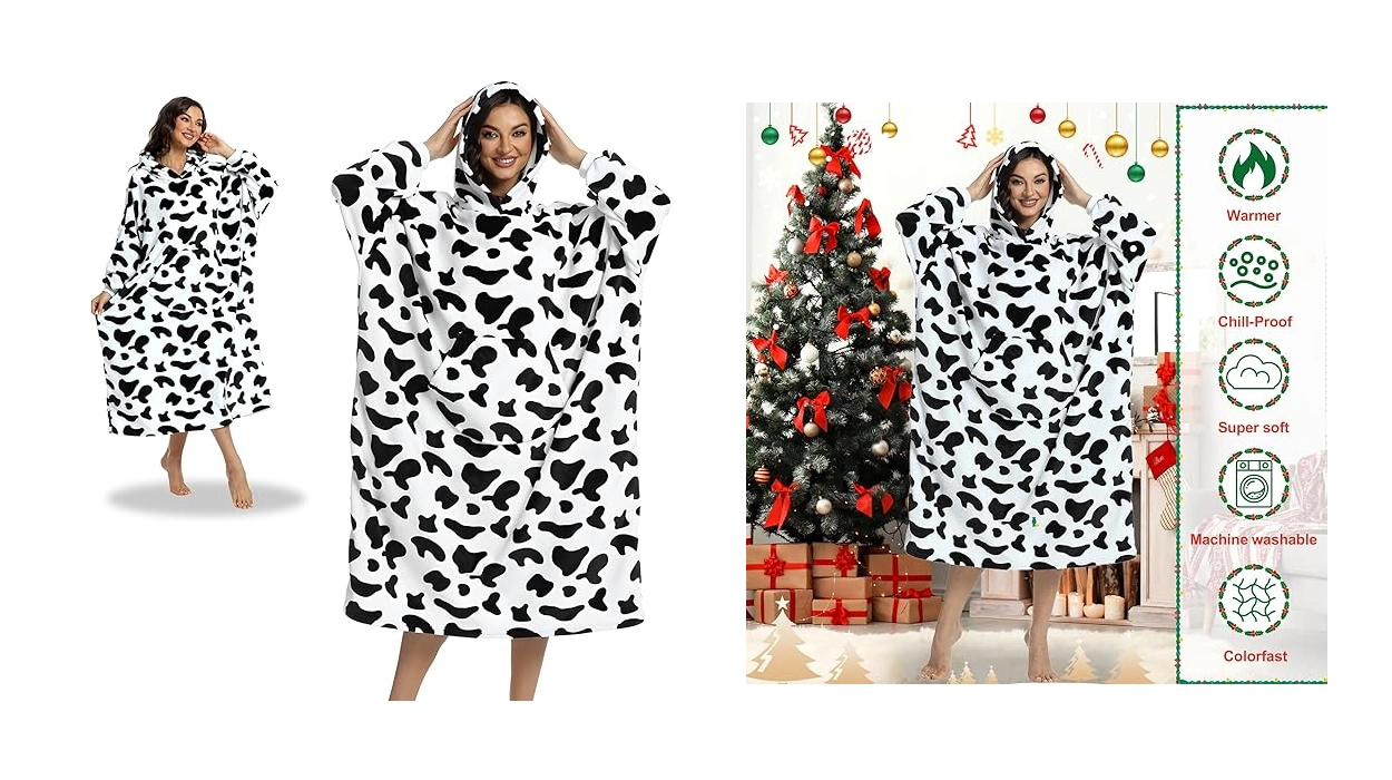 batamanta con estampado divertido de vaca para mujer