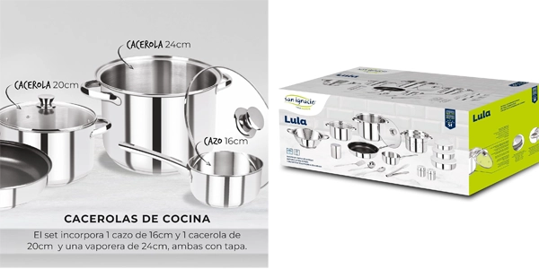 batería de cocina San Ignacio Lula de 18 piezas oferta